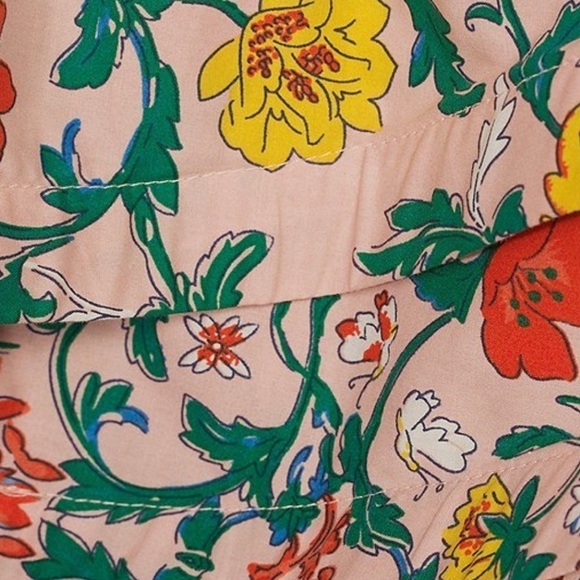 Buru Teagan Floral Print Tiered Ruffle Midi Pocketed A-Line Skirt NWT Party - Picture 13 of 14